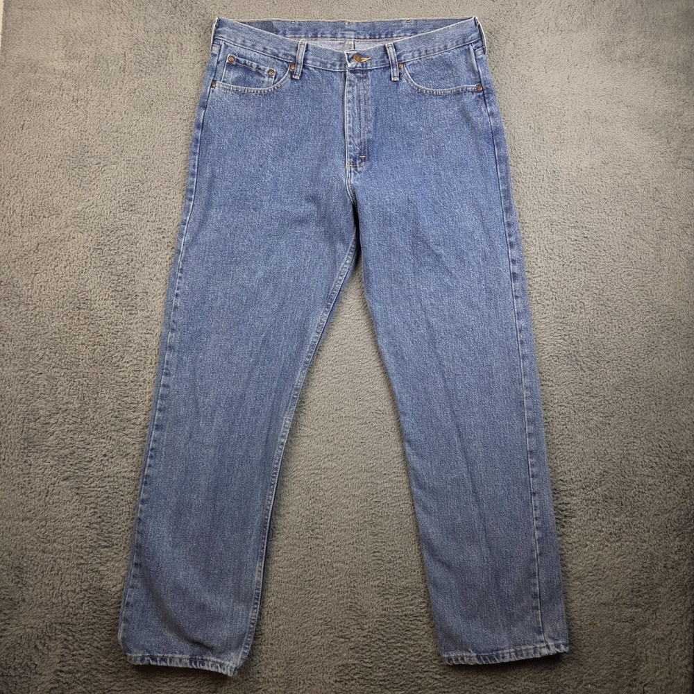 Wrangler Jeans Men W36 L34 Blue Mid Rise Relaxed Straight Leg Five Star Denim